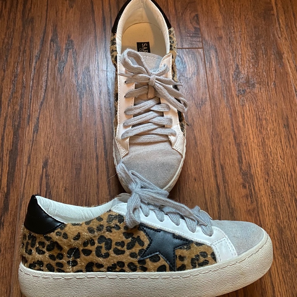 Leopard Print Star Designer Inspired Sneakers